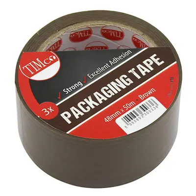 Timco PTB Packaging Tape - Brown 50M X 48Mm Roll Pack 3