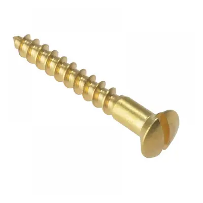 Forgefix RAH1128BR Wood Screw Slotted Raised Head St Solid Brass 1.1/2In X 8 Box 200