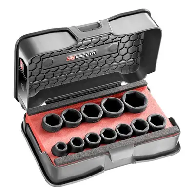 Facom NSS.J12PB 6-Point Stubby Impact Socket Set 1/2In Sqdr 12 Piece