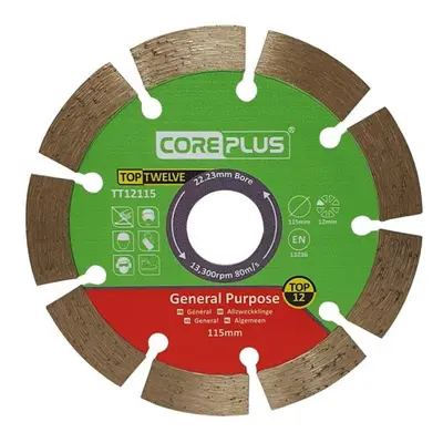 Coreplus CORDBTT12115 Top Twelve General Purpose Diamond Blade 115Mm