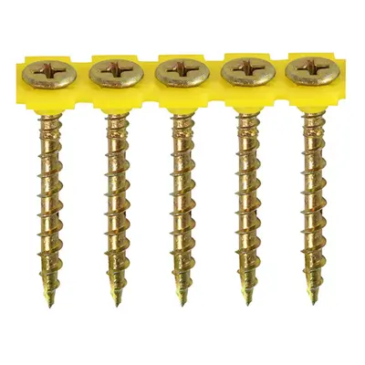 Timco 55SCOLY Solo Collated Chipboard & Woodscrews - Ph - Double Countersunk - Yellow 4.2 X 55