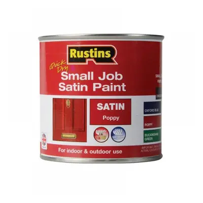 Rustins SPPOW250 Quick Dry Small Job Satin Paint Poppy 250Ml