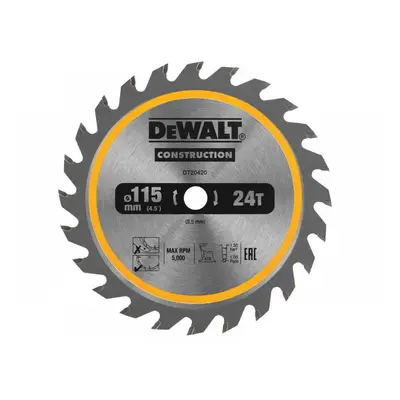 Dewalt DT20420-QZ Dt20420 Tct Construction Circular Saw Blade 115 X 9.5Mm X 24T