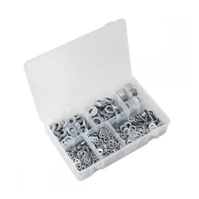 Sealey AB055WA Flat Washer Assortment 1070Pc M5-M16 Form A Metric