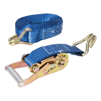 Silverline 785253 Ratchet Tie Down Strap J-Hook 6M X 38Mm - Rated 750Kg Capacity 1500Kg Each 1