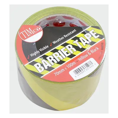 Timco BARTYB Barrier Tape - Yellow & Black 100M X 70Mm Roll 1