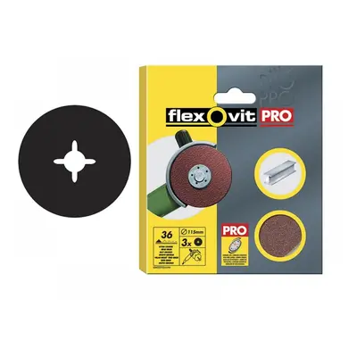 Flexovit 63642527538 Aluminium Oxide Fibre Disc 125Mm Fine 80G (Pack 3)