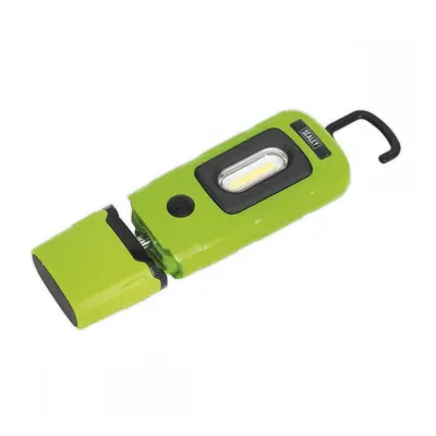 Sealey LED3601G Rechargeable 360° Inspection Light 3W Cob & 1W Smd Led Green Lithium-Polymer