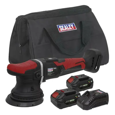 Sealey CP20VOPKIT2 Cordless Orbital Polisher Kit 20V 4Ah Sv20 Series Ø125Mm - 2 Batteries