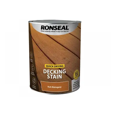 Ronseal 39083 Quick Drying Decking Stain Rich Mahogany 5 Litre