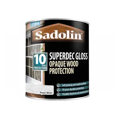 Sadolin 5028850 Superdec Opaque Wood Protection Super White Gloss 1 Litre