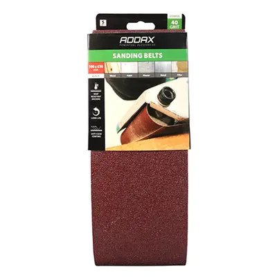 Timco 231147 Sanding Belts - 40 Grit - Red 100 X 610Mm Pack 5