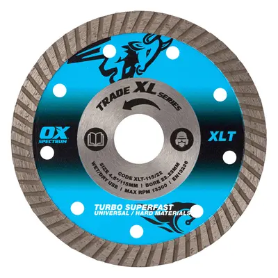 Ox Tools XLT-115/22 Ox Trade Xl Turbo Diamond Blade - Universal & Gp - 115/22.23Mm Each