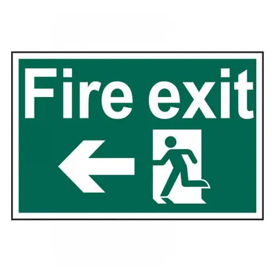 Scan 1506 Fire Exit Running Man Arrow Left - Pvc Sign 300 X 200Mm