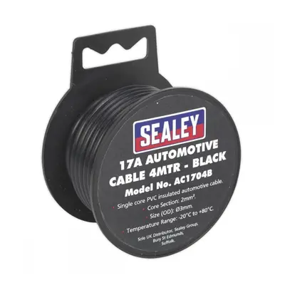 Sealey AC1704B Automotive Cable Thick Wall 17A 4M Black