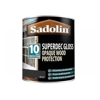 Sadolin 5028853 Superdec Opaque Wood Protection Black Gloss 1 Litre