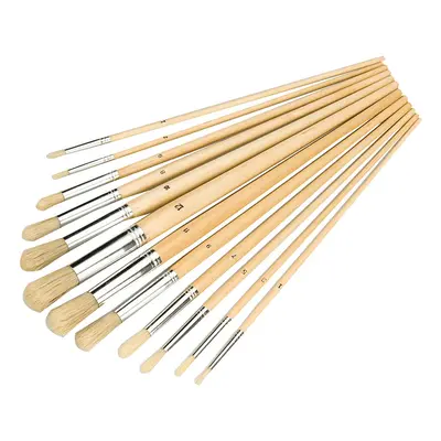 Silverline 868848 Artists Paint Brush Set 12Pce Round Tips Each 1