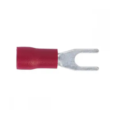 Sealey RT13 Easy-Entry Fork Terminal Ø3.7Mm (4Ba) Red Pack Of 100