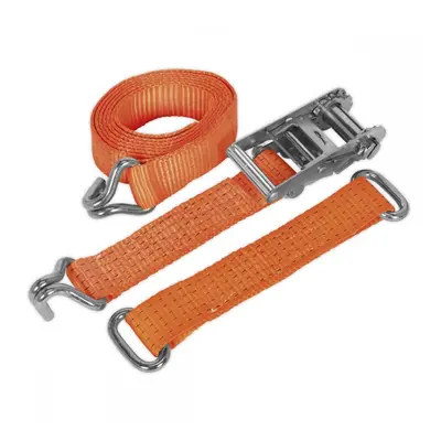 Sealey TDRWS Car Transporter Ratchet Strap 50Mm X 3M Steel Wheel - Single 4500Kg Breaking Streng