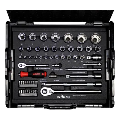 Wiha 44685 1/4In & 1/2In Nut Driver & Bit Set 60 Piece (Inc. Case)