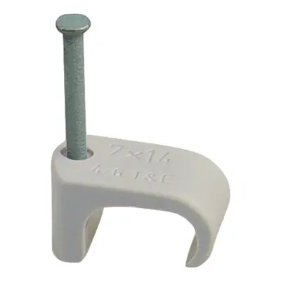 Tillex Cable Clips - Flat | 6X10Mm | Grey | Box 100 TIL110199