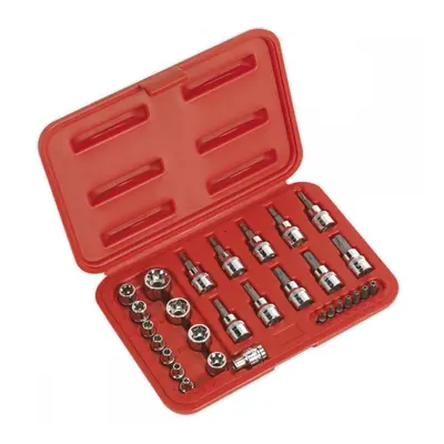 Sealey AK6193 Trx-Star* Socket & Security Bit Set 29Pc 1/4inSq & 3/8inSq Drive