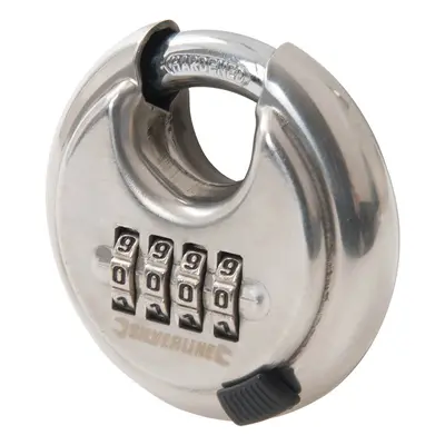 Silverline 926157 Stainless Steel Combination Disc Padlock 4-Digit 70Mm Each 1