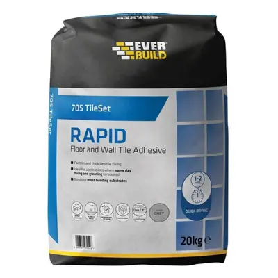 Everbuild Sika 486663 705 Rapid Set Tile Mortar 20Kg