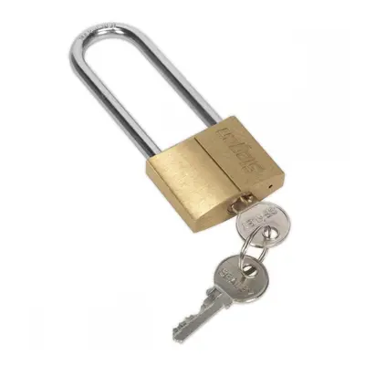 Sealey S0989 Brass Body Padlock With Brass Cylinder Long Shackle 40Mm