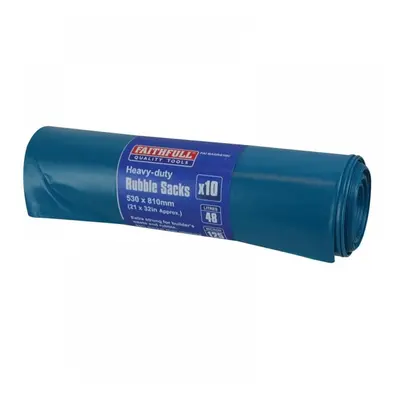 Faithfull Blue Heavy-Duty Rubble Sacks (Roll 10)