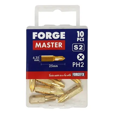 Forgemaster FM10PH2 Phillips Compatible Bits Ph2 X 25Mm (Pack Of 10)