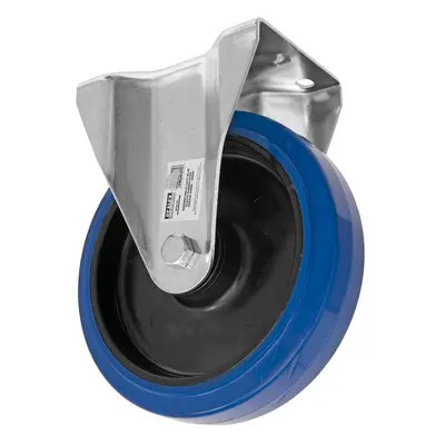 Sealey SCW3200FPEM Heavy-Duty Blue Elastic Rubber Fixed Castor Wheel Ø200Mm - Trade