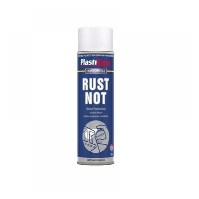 Plastikote 447782 Rust Not Spray Matt White 500Ml