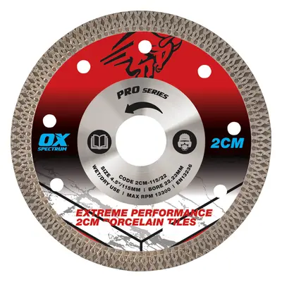 Ox Tools 2CM-115/22 Ox Pro 2Cm Porcelain Cutting Blade - 115/22.23Mm Each