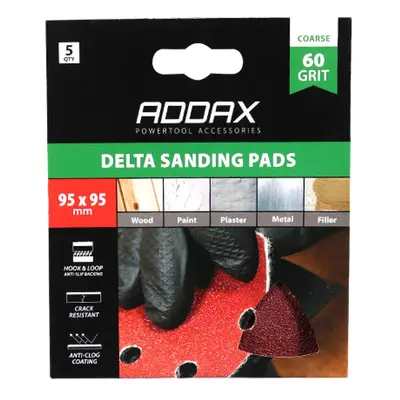 Timco 231005 Delta Sanding Pads - 60 Grit - Red 95 X 95Mm Pack 5