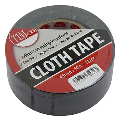 Timco CTBLACK Cloth Tape - Black 50M X 48Mm Roll 1