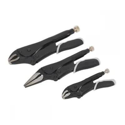 Sealey AK6863B Locking Pliers Set 3Pc Quick Release - Black Series