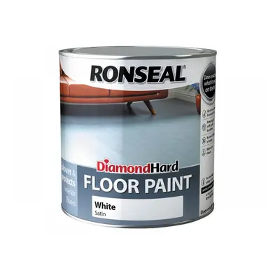 Ronseal 35753 Diamond Hard Floor Paint Satin White 2.5 Litre