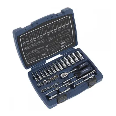 Sealey AK8990 Socket Set 33Pc 1/4inSq Drive 6Pt Walldrive® Metric