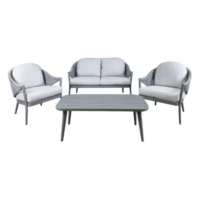 Sealey DG59 Dellonda Echo 4-Piece Aluminium Outdoor Garden Sofa Arm Chair & Coffee Table Set