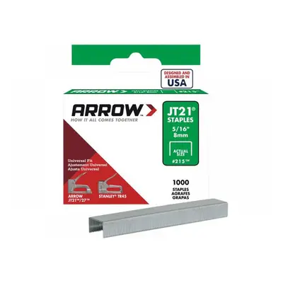 Arrow A215 Jt21 T27 Staples 8Mm ( 5/16In) (Box 1000)