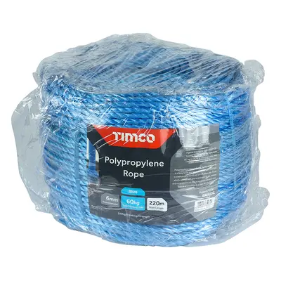 Timco BR6220C Polypropylene Rope - Blue - Long Coil 6Mm X 220M Unit 1