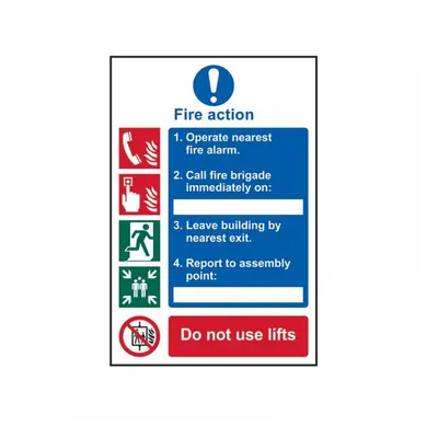 Scan 0175 Fire Action Procedure Style 1 - Pvc Sign 200 X 300Mm