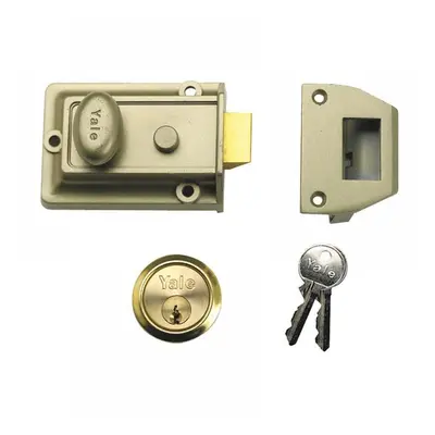 Yale Locks 630077105322 P77 Traditional Nightlatch 60Mm Backset Nickel Brass Finish Visi