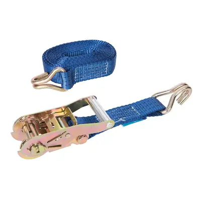 Silverline 786547 Ratchet Tie Down Strap J-Hook 6M X 38Mm - Rated 1000Kg Capacity 2000Kg Each 1