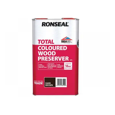 Ronseal 38590 Trade Total Wood Preserver Dark Brown 5 Litre