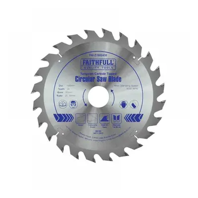 Faithfull FAIZ1902430 Tct Circular Saw Blade 190 X 30Mm X 24T Pos