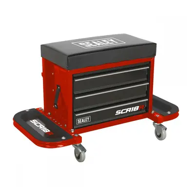 Sealey SCR18R Mechanicfts Utility Seat & Toolbox - Red