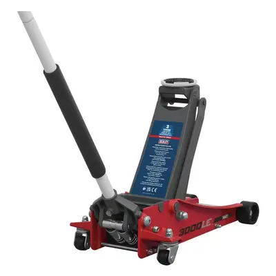 Sealey 3000LE Trolley Jack 3 Tonne Low Profile Rocket Lift Red