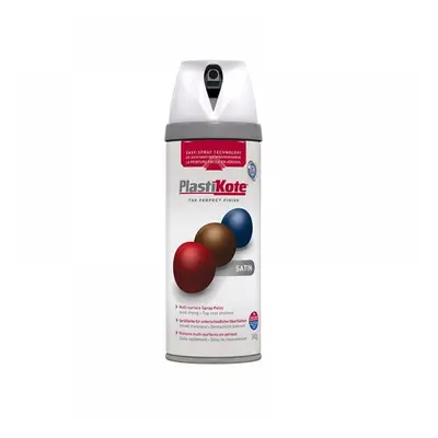 Plastikote 022101 Twist & Spray Satin White 400Ml